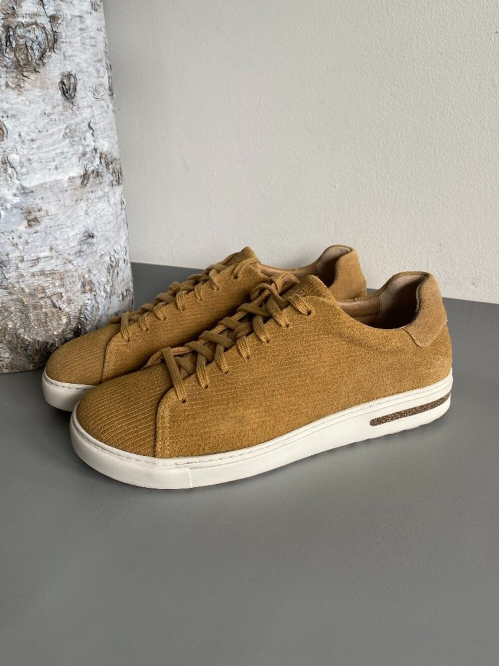 Birkenstock Bend Low Suede Sneakers Lace Up Golden Ochre EU 41 Narrow Width